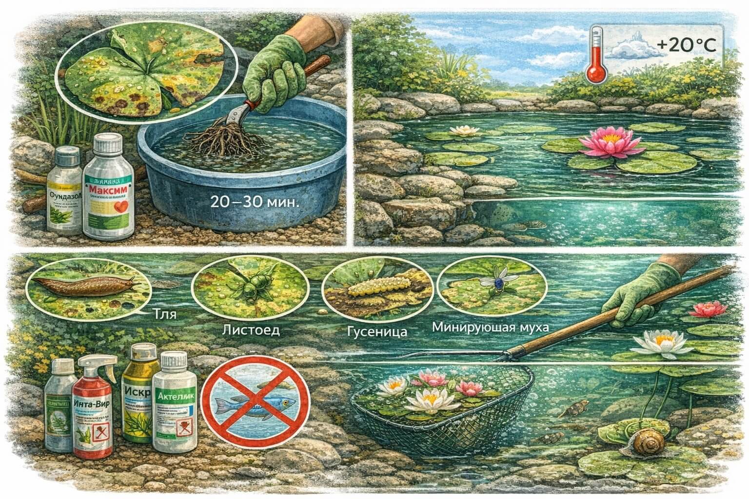 Болезни и вредители нимфеи