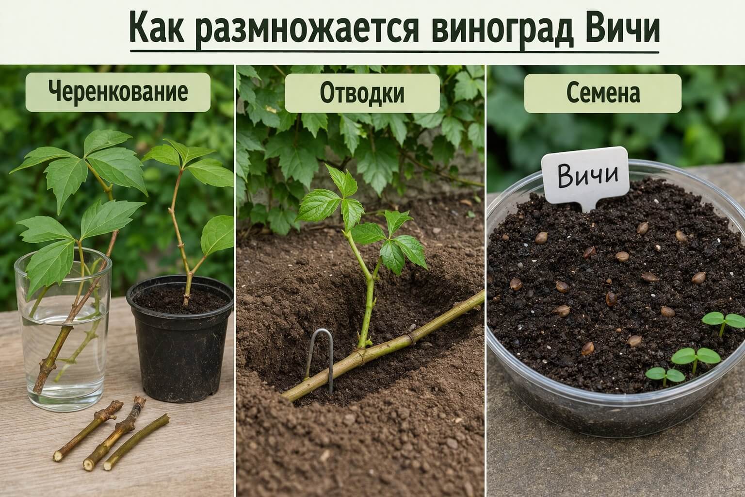Как размножается виноград Вичи