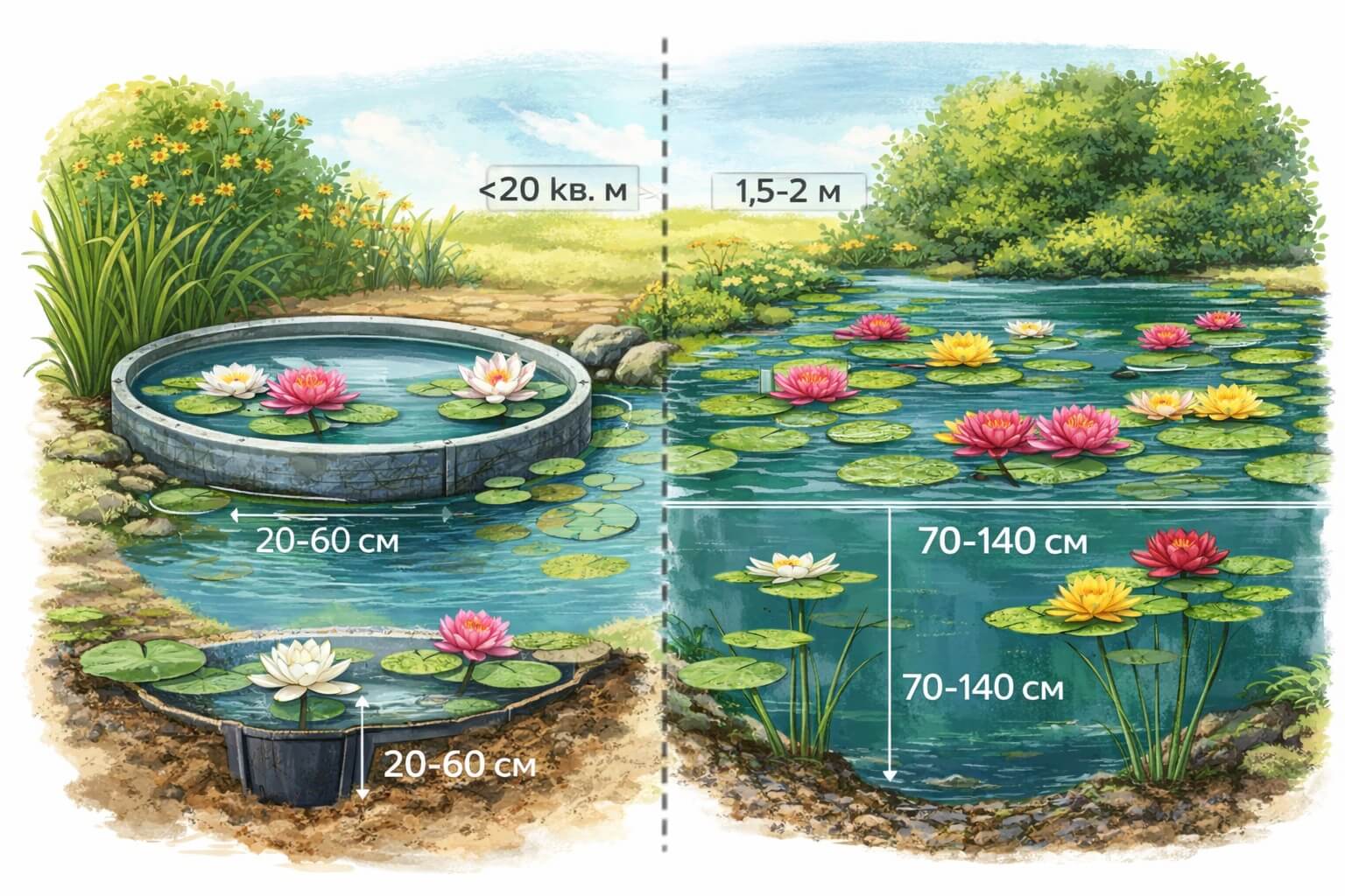 Как выбрать нимфею для пруда