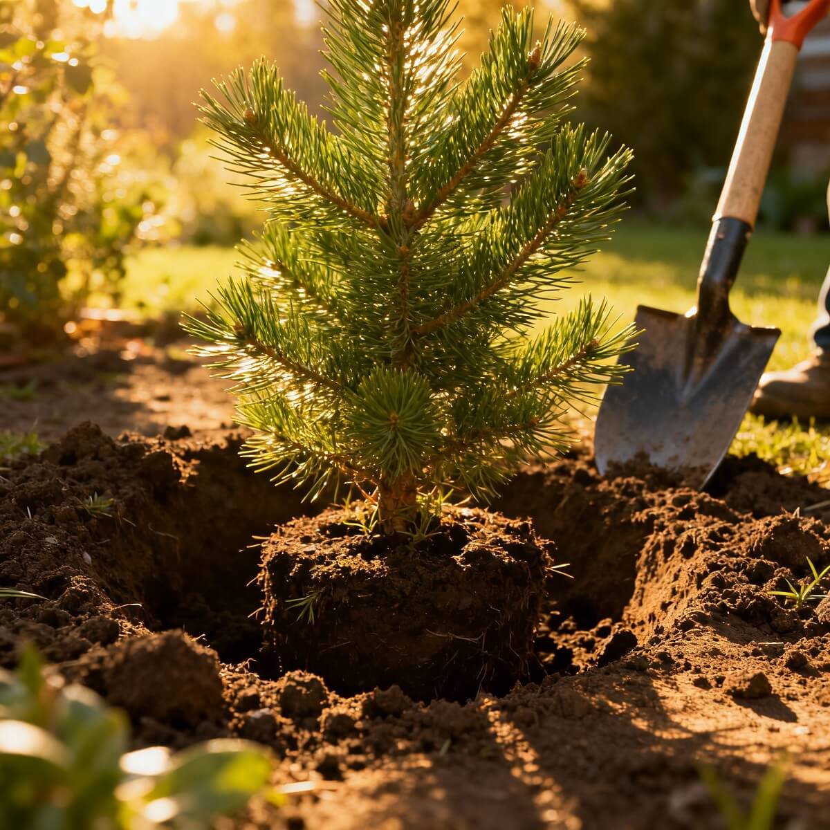 Подбор места и посадка хвойников 