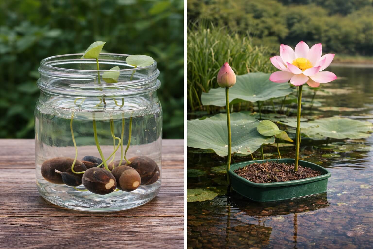 Посадка водного растения