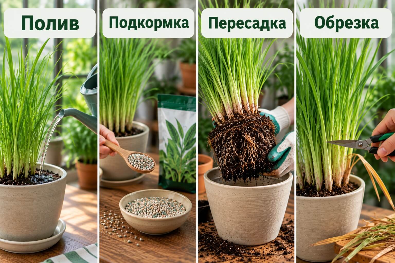 Уход за лемонграссом в домашних условиях