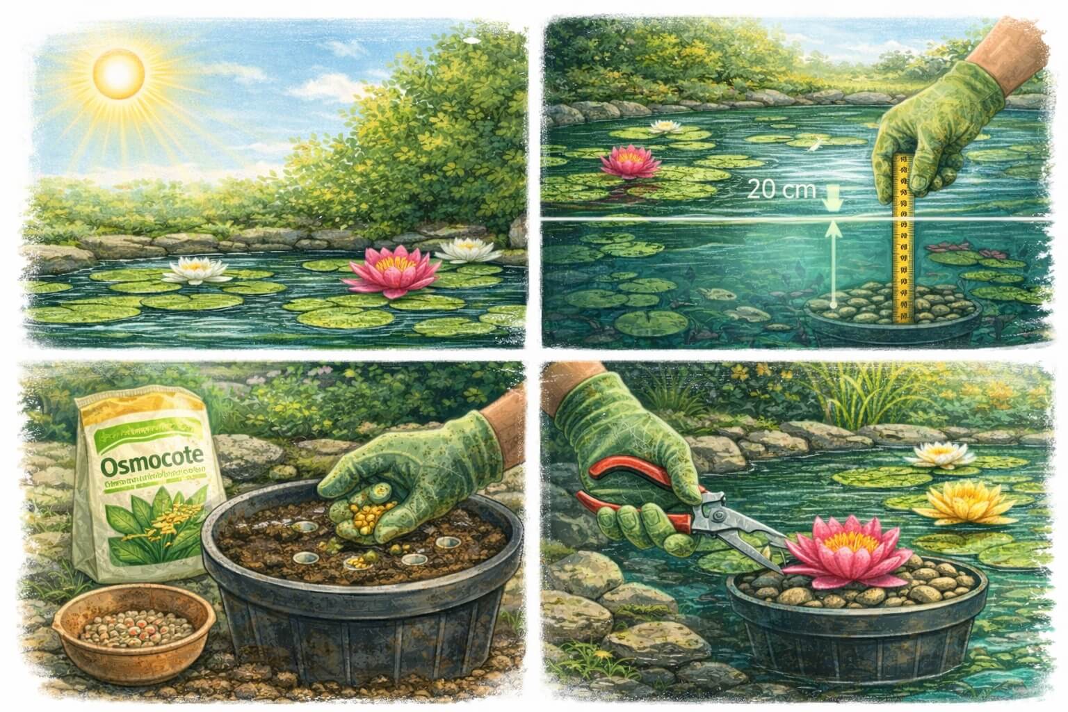 Уход за нимфеей