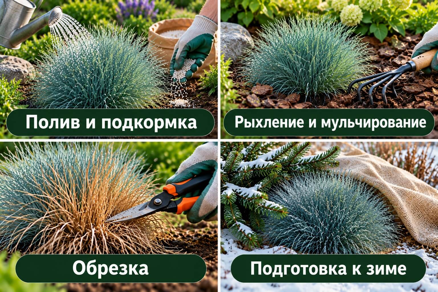 Уход за овсяницей