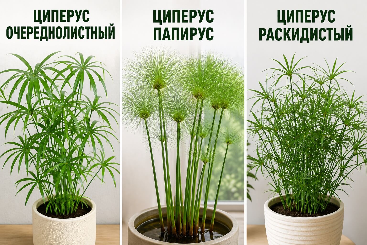 Виды и сорта циперуса