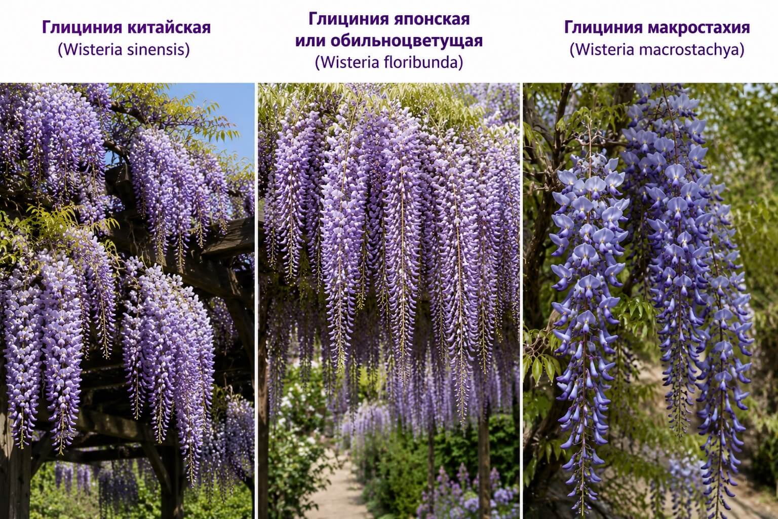 Виды и сорта глицинии фото